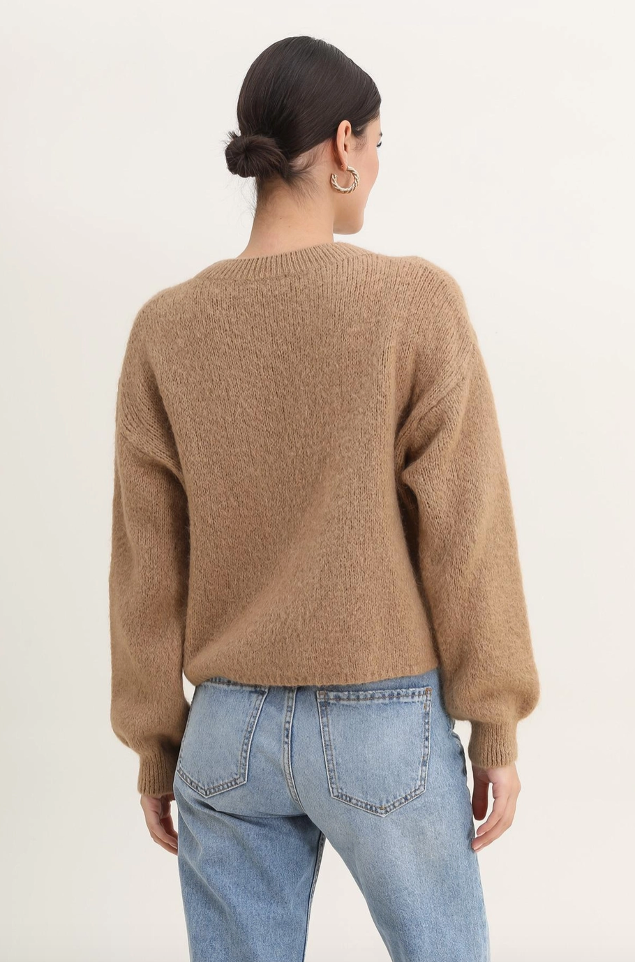 Nais Paris round neck balloon sleeve sweater