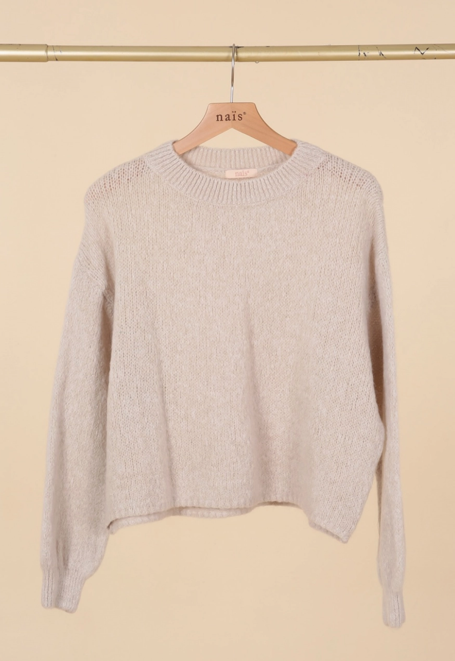 Nais Paris round neck balloon sleeve sweater