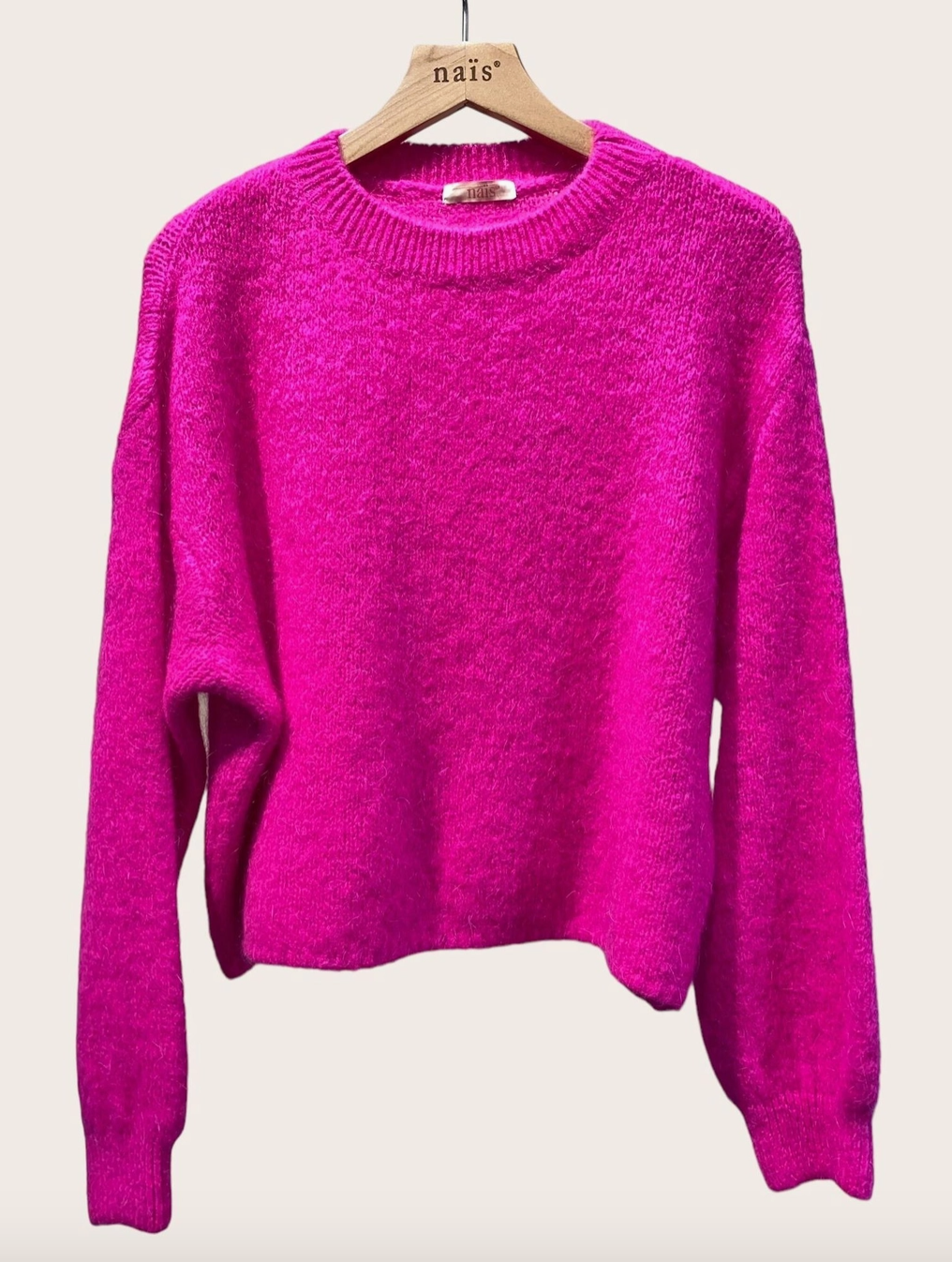 Nais Paris round neck balloon sleeve sweater