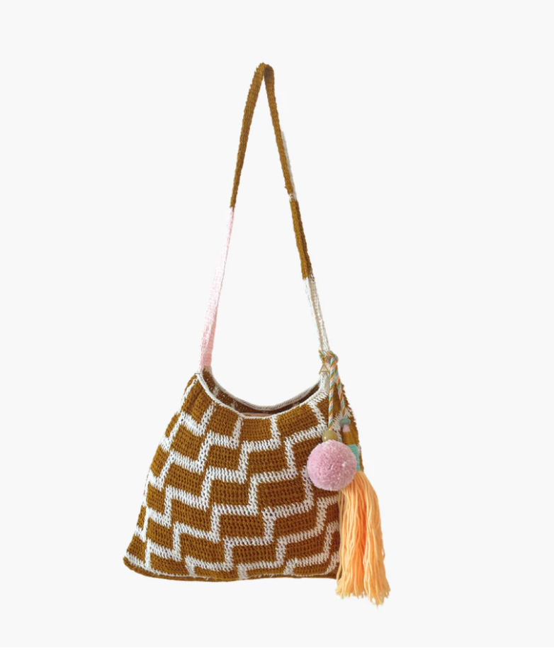 Among Equals Steps Design Tobacco and white Bilum