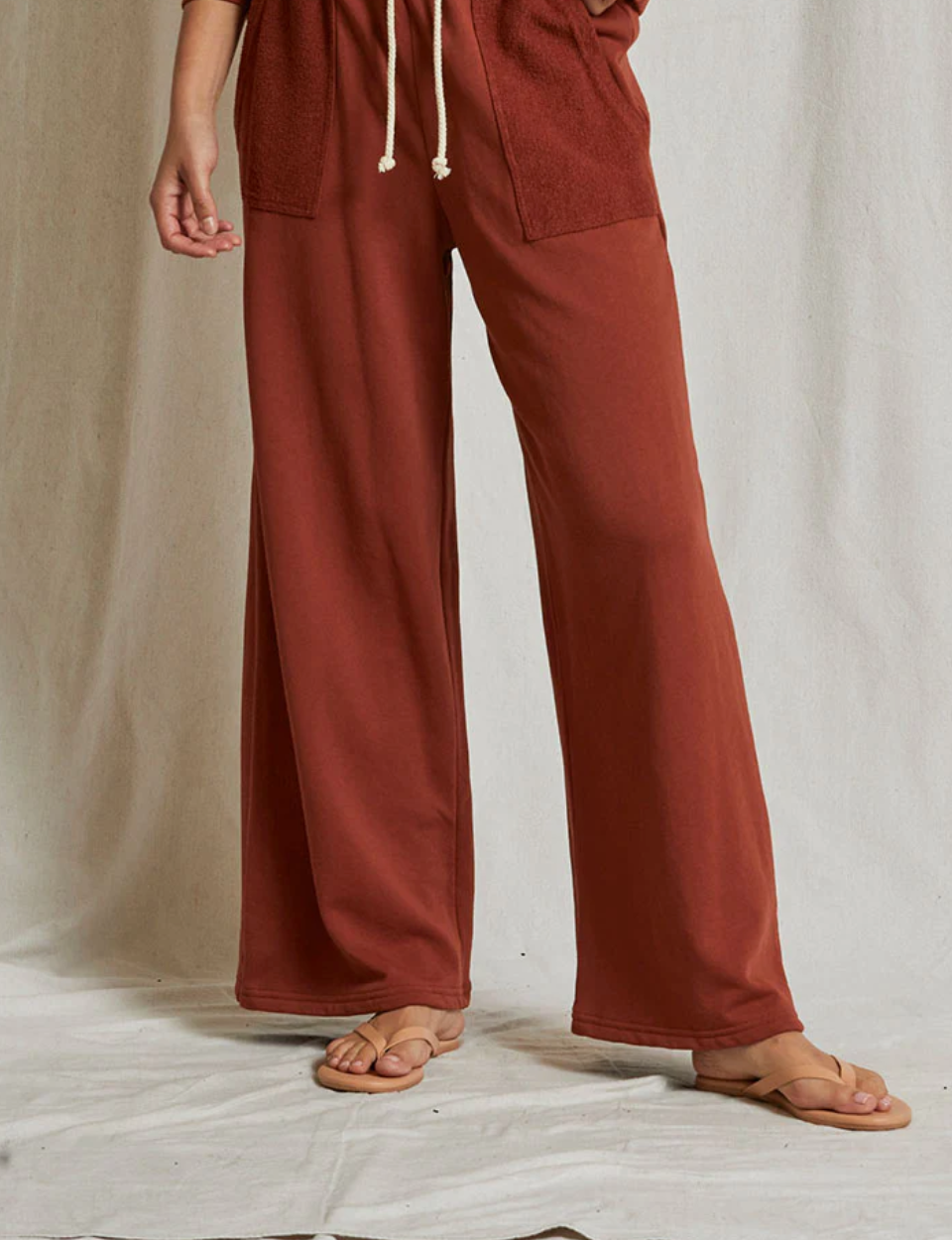Perfect White Tee French Terry pant - Rust