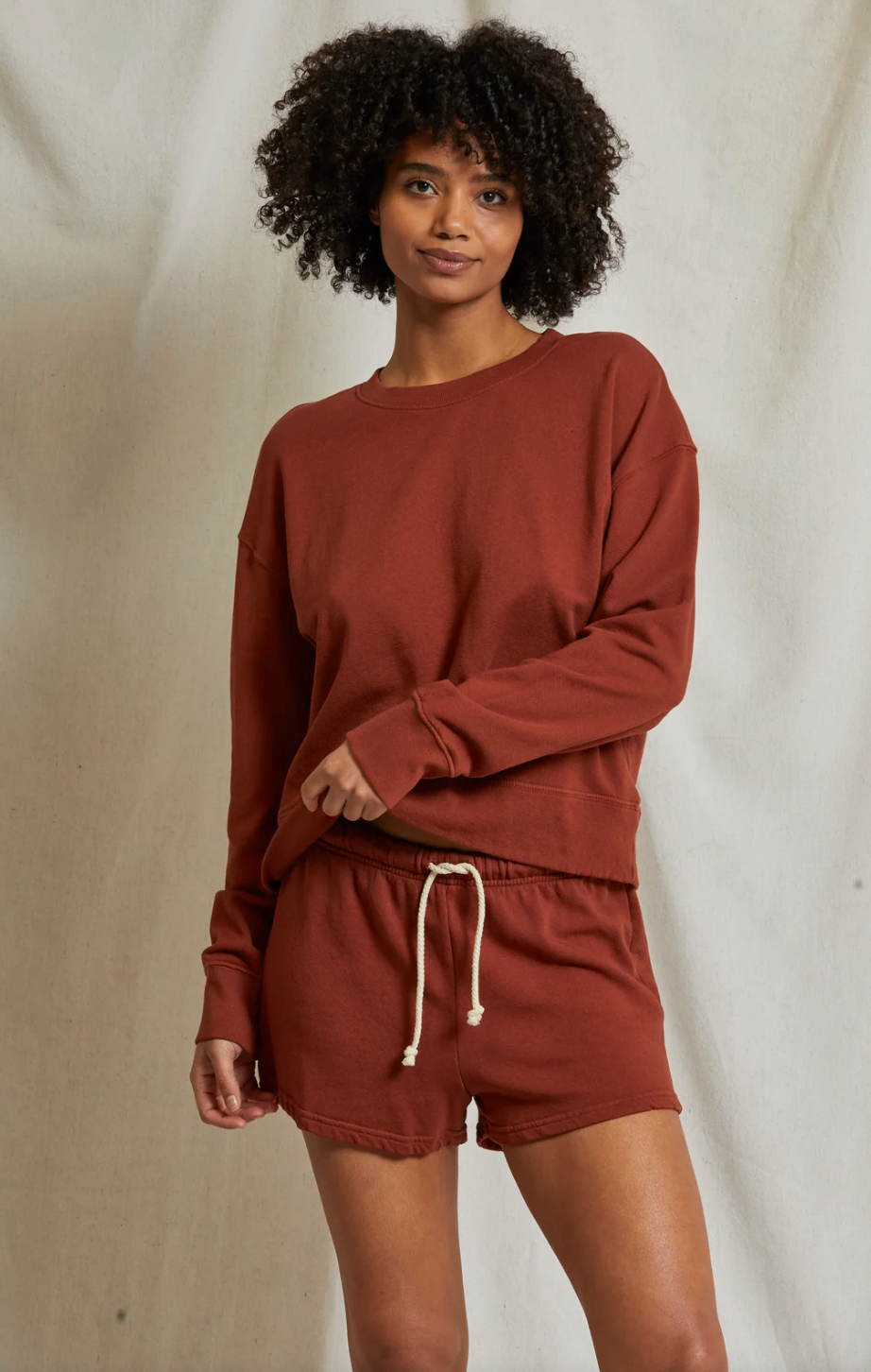 Perfect White Tee- Tyler pullover Sweatshirt-Rust