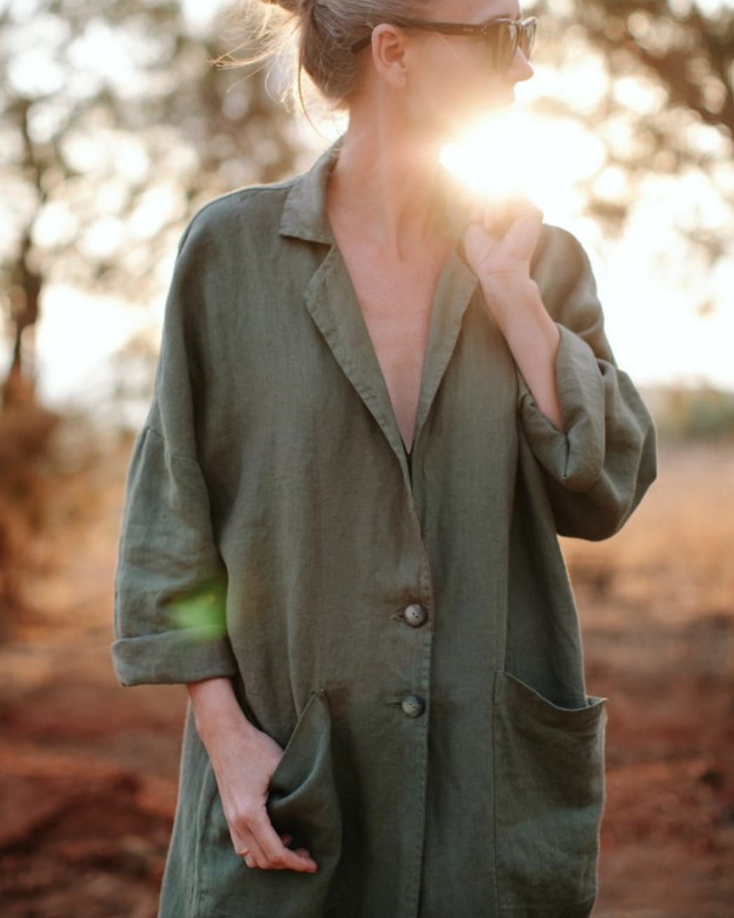 PRE-LOVED Seaside Tones Linen Coat (near as new)