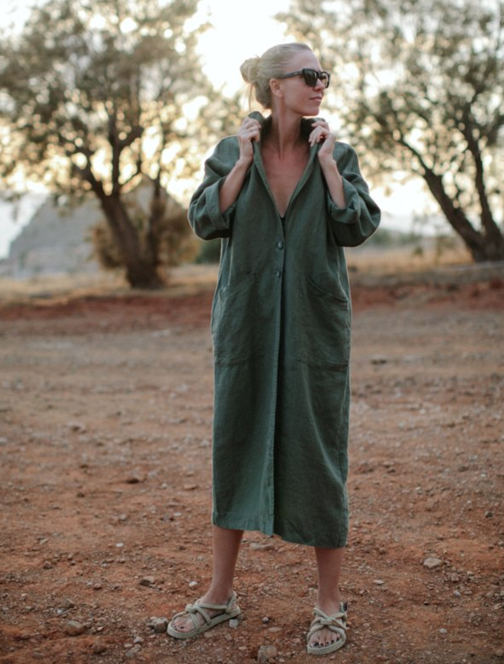 PRE-LOVED Seaside Tones Linen Coat (near as new)