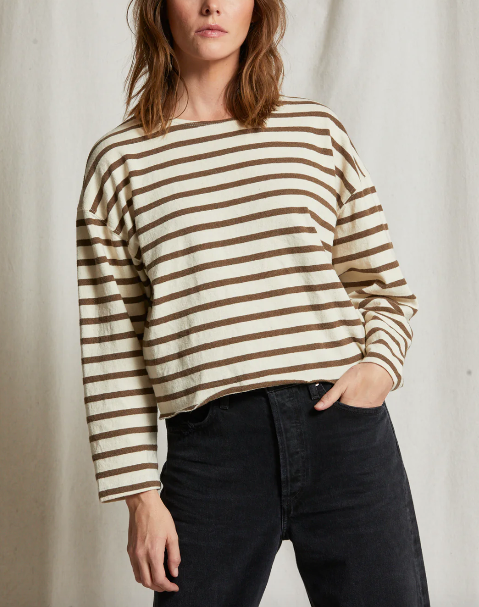 Perfect White Tee Recycled Cotton Striped Long Sleeve Tee