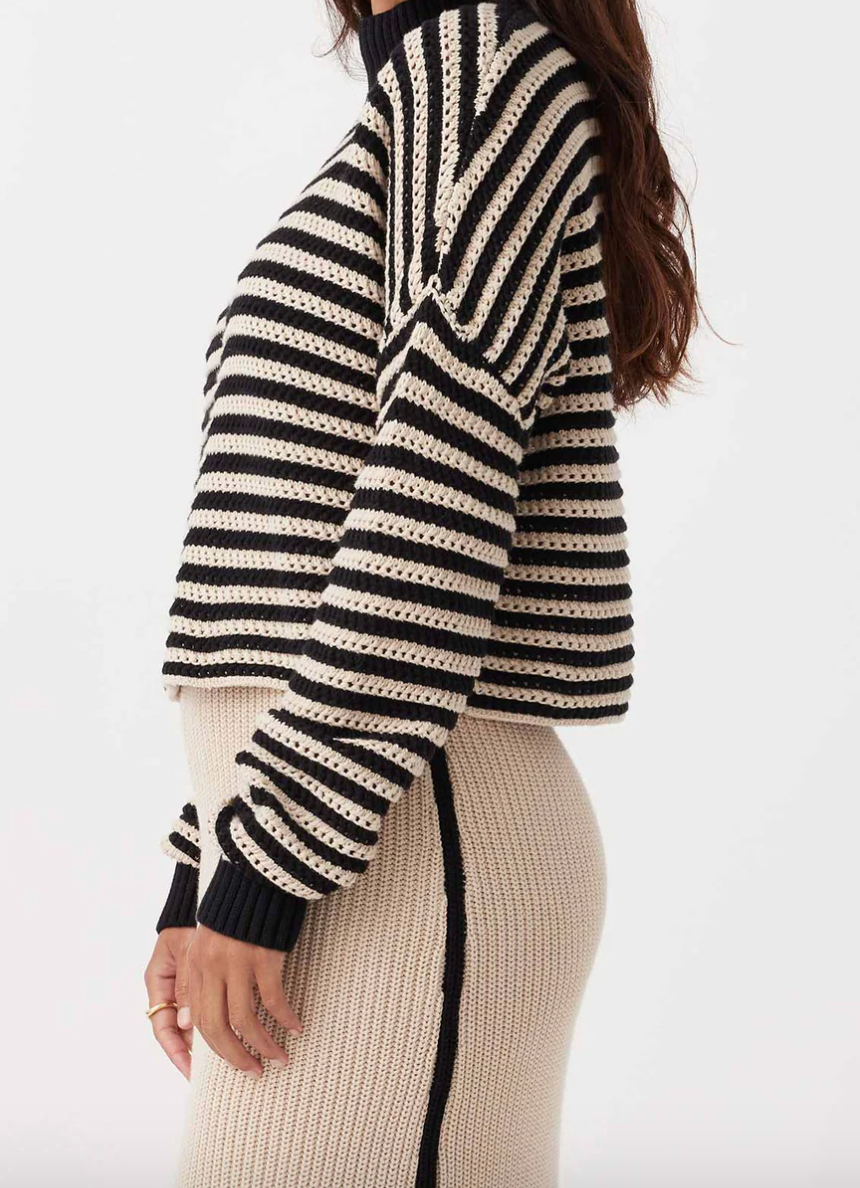 Arcaa JUNE sweater - sand and black