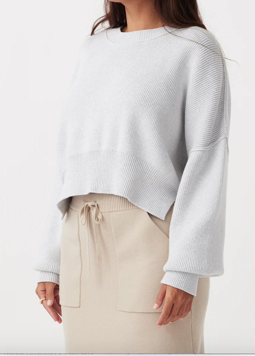 Arcaa Harlo cropped sweater - Light grey marle