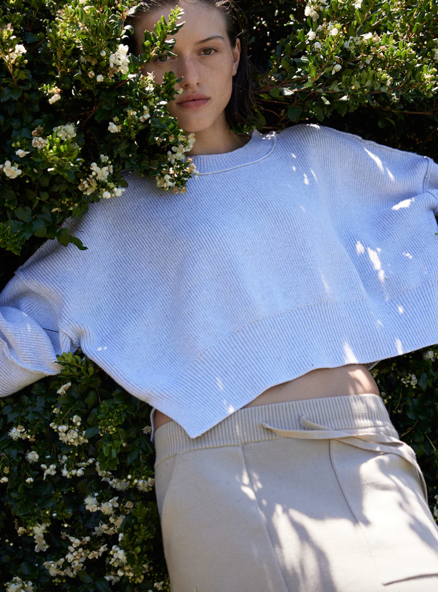 Arcaa Harlo cropped sweater - Light grey marle