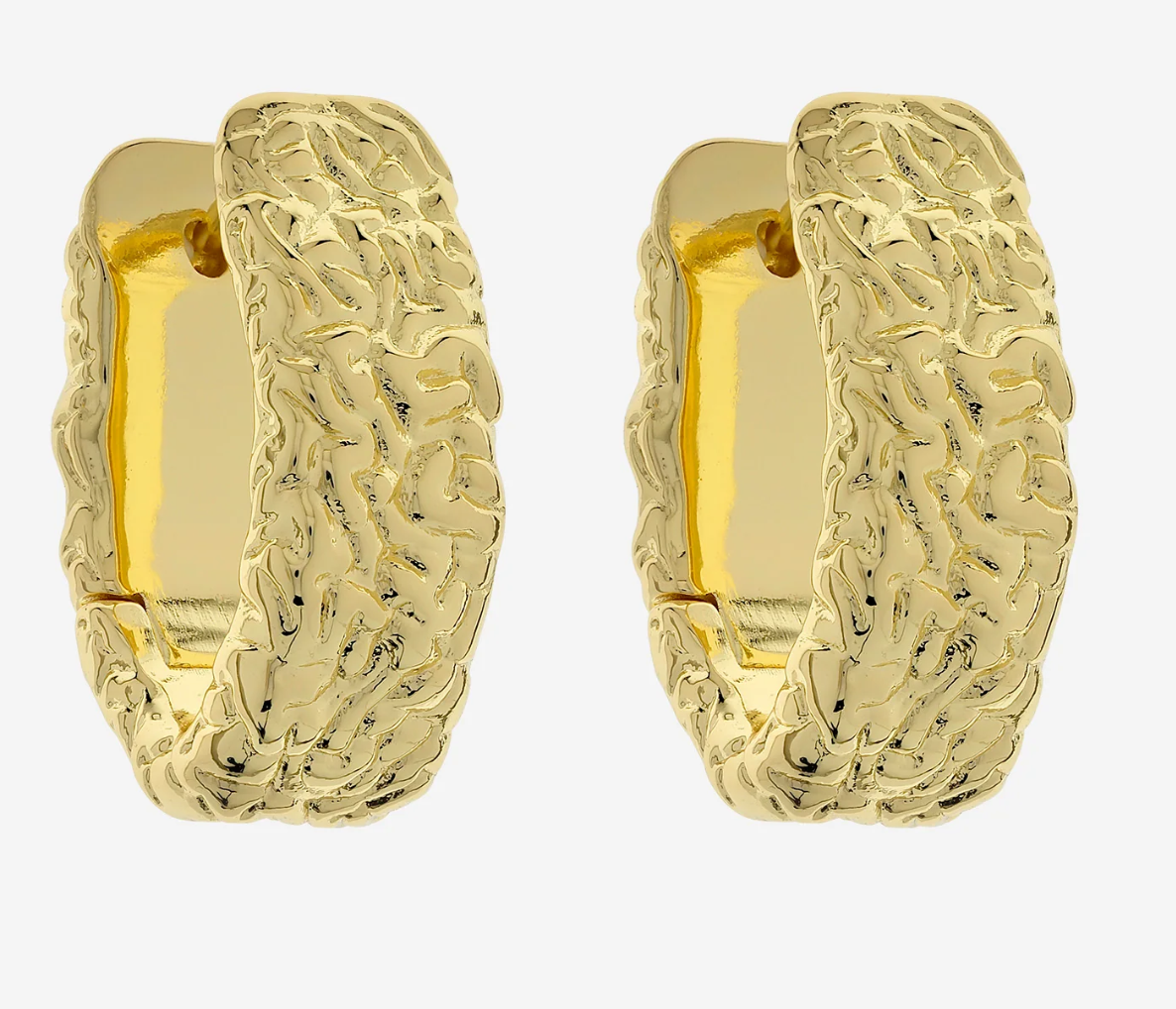 Liberte Martha Gold textured hoop earring