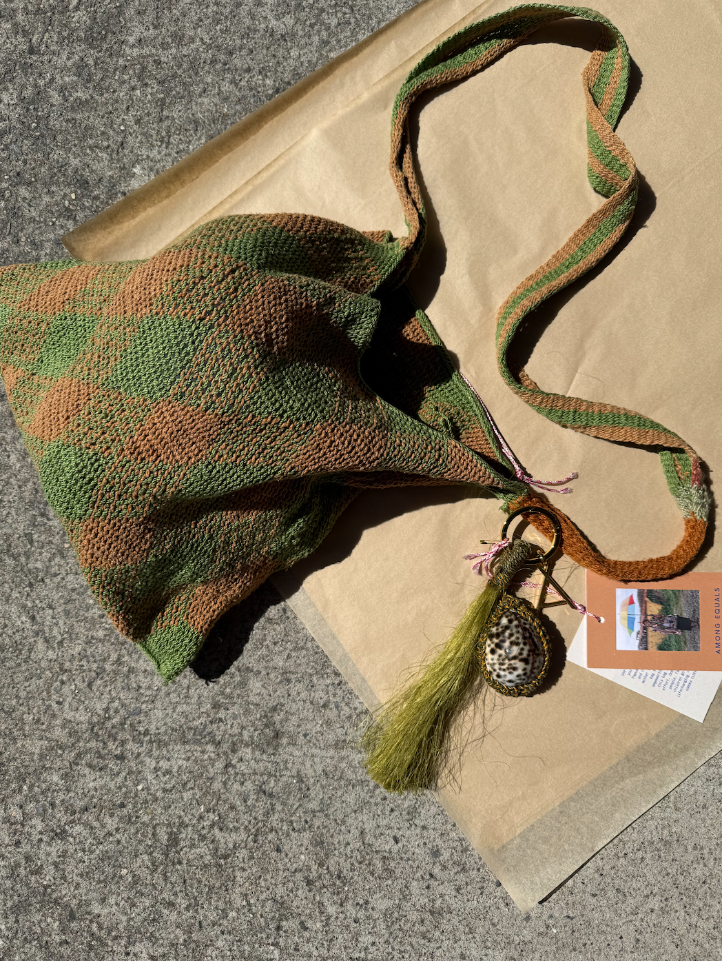 Among Equals olive diamond bilum