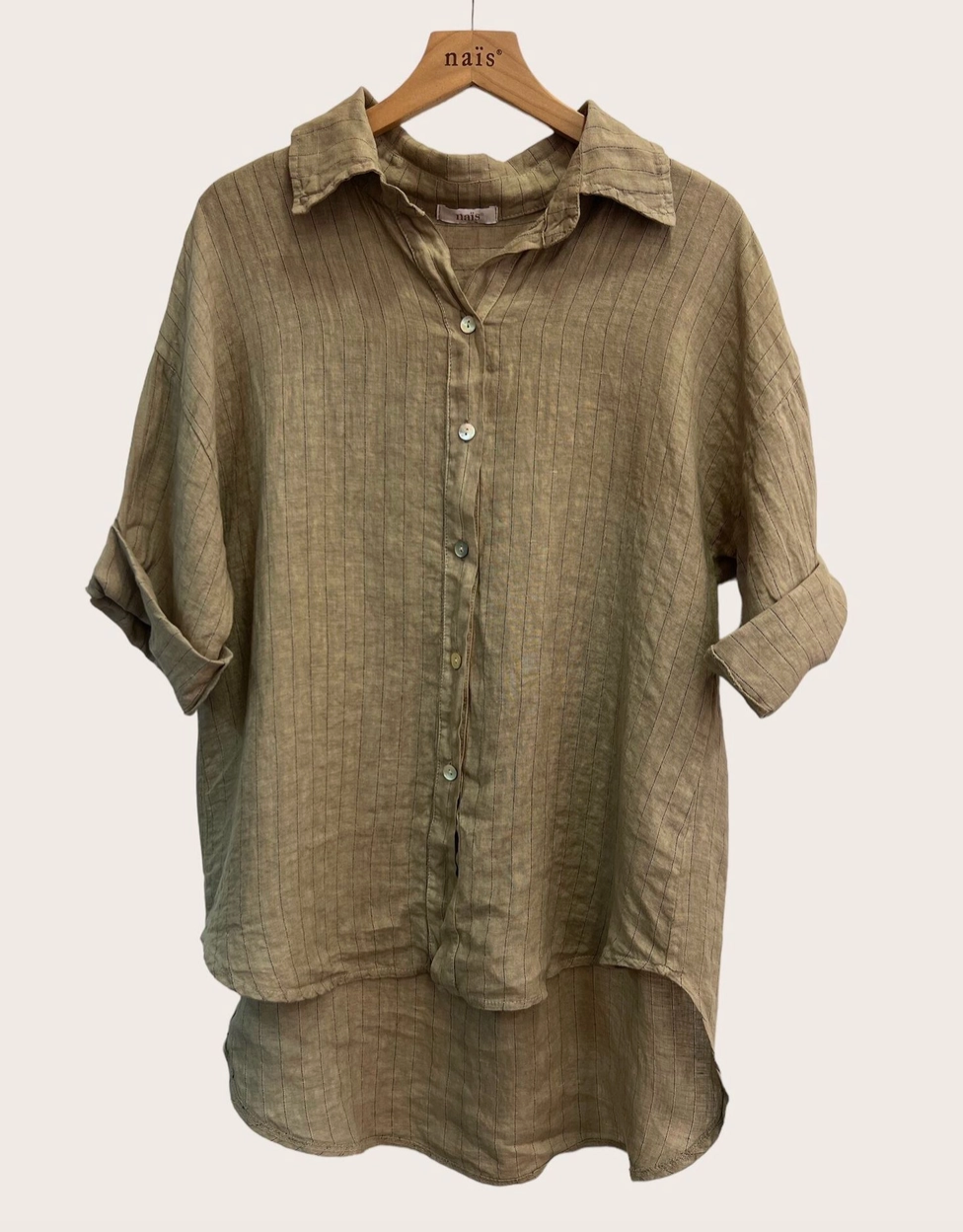 Nais Paris stripe Linen shirt