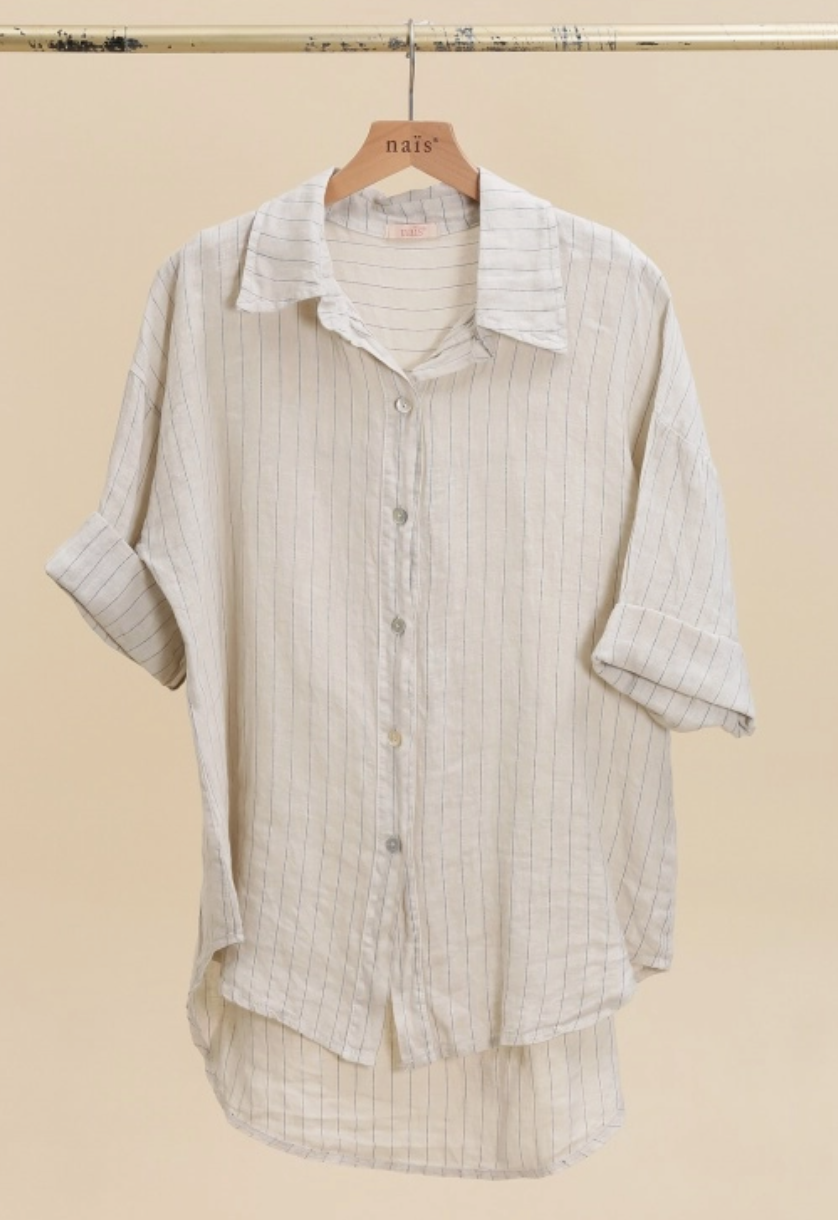 Nais Paris stripe Linen shirt