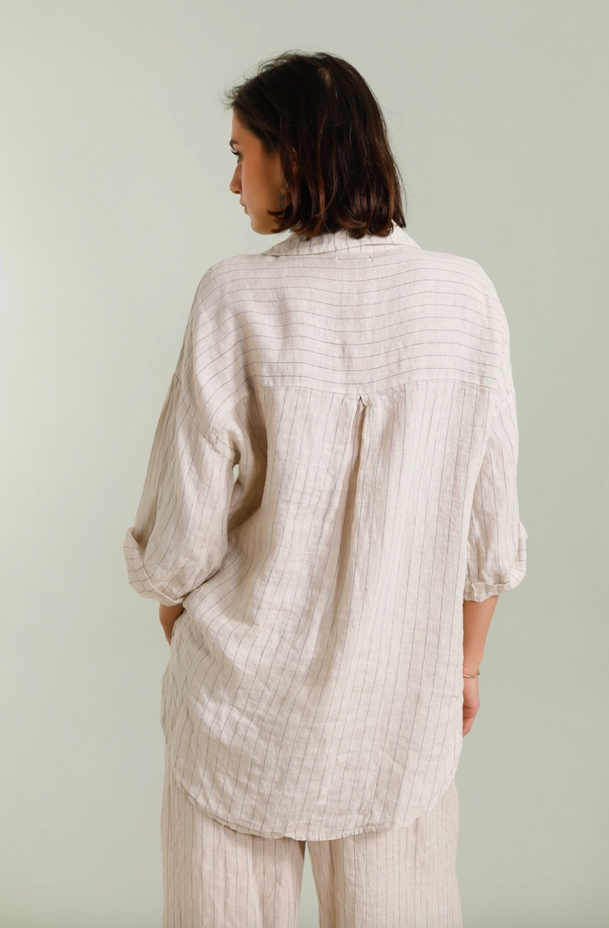 Nais Paris stripe Linen shirt