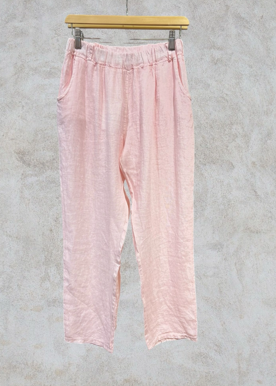 Nais Paris 100% linen camel pant