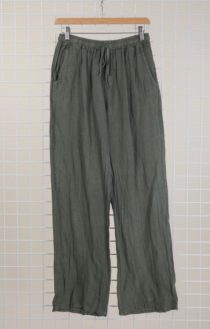 Nais Paris wide leg 100% linen pant