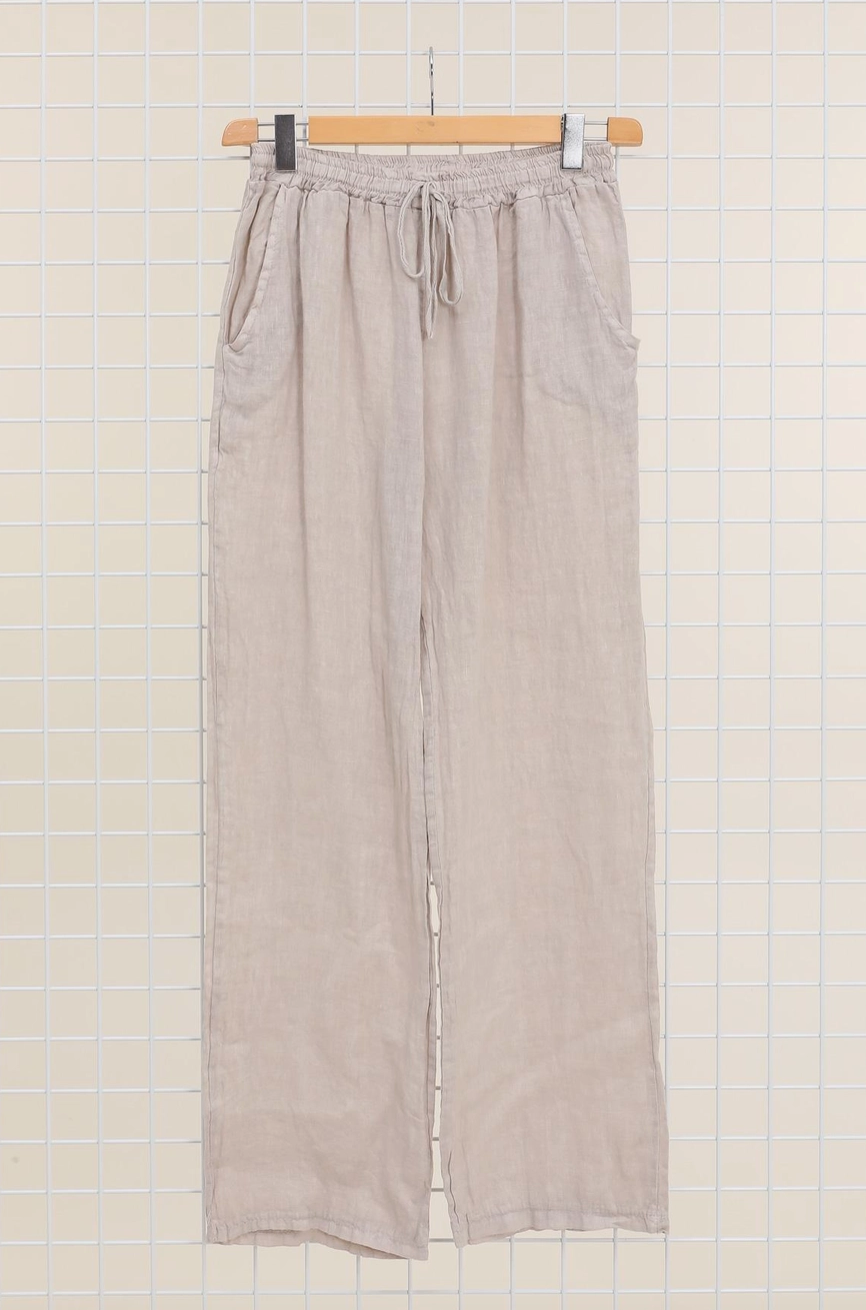 Nais Paris wide leg 100% linen pant