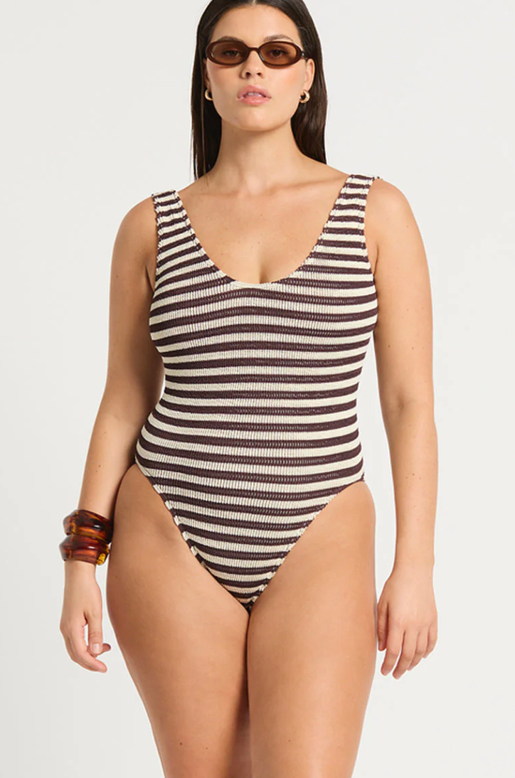 Bond-Eye Mara One Piece Dot Stripe Swimwear