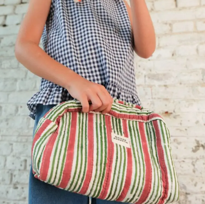 Maison Augustin Brick Stripe Toiletry Bag
