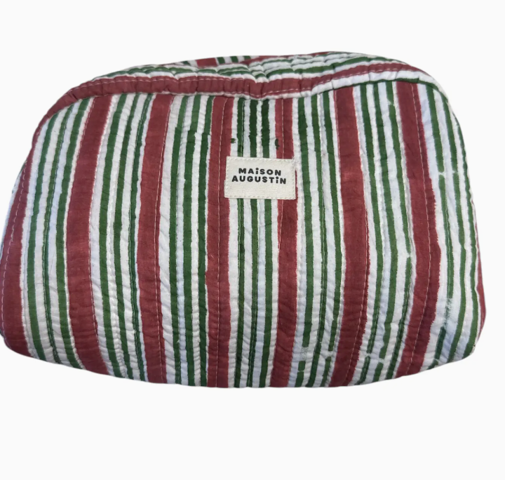 Maison Augustin Brick Stripe Toiletry Bag