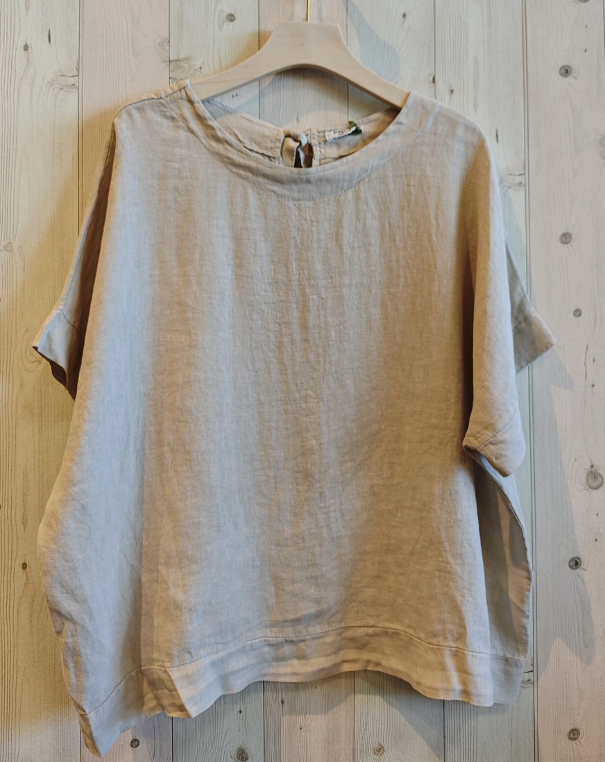 Made in Italy Linen Oversized Linen T-Shirt