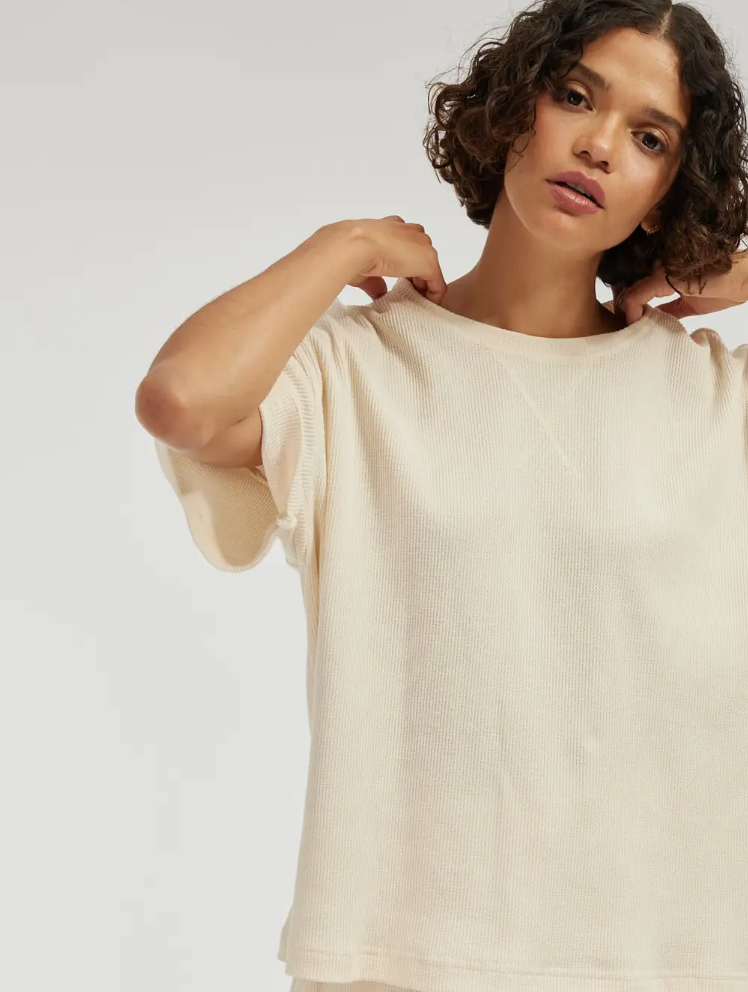 Amelius Laurie Waffle Tee- Cream