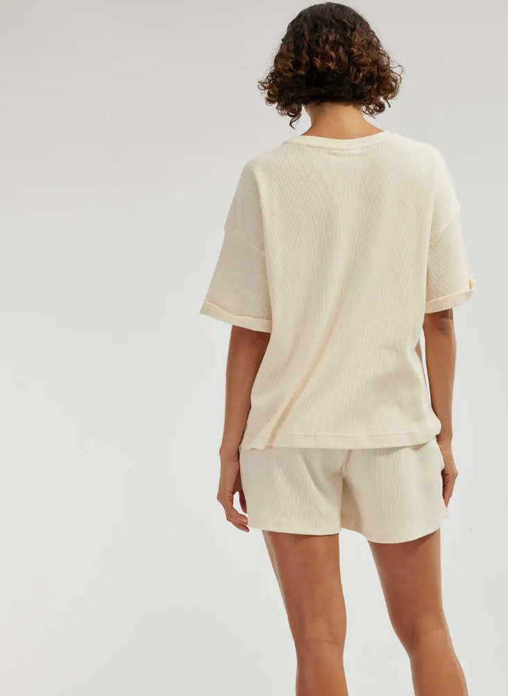Amelius Laurie Waffle Tee- Cream