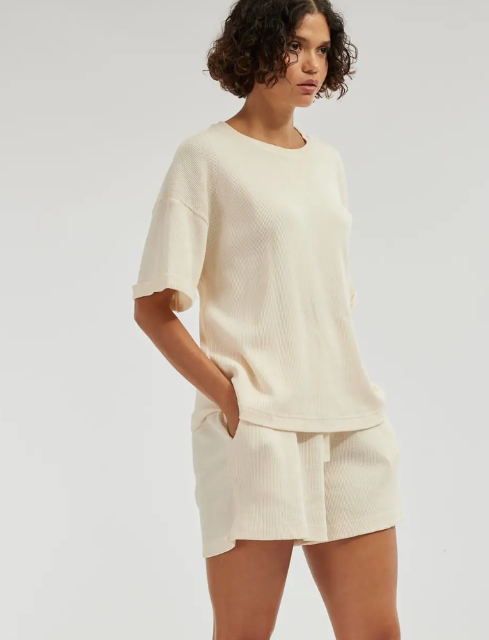 Amelius Laurie Waffle Tee- Cream
