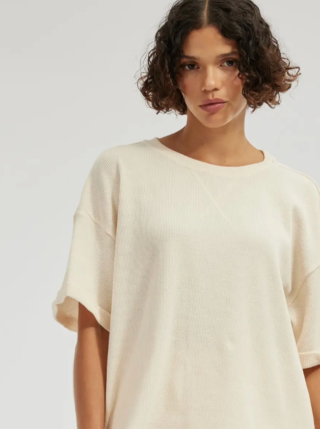 Amelius Laurie Waffle Tee- Cream