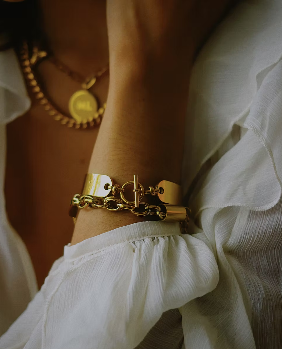 Margaux Lee Heart on my sleeve bracelet- gold