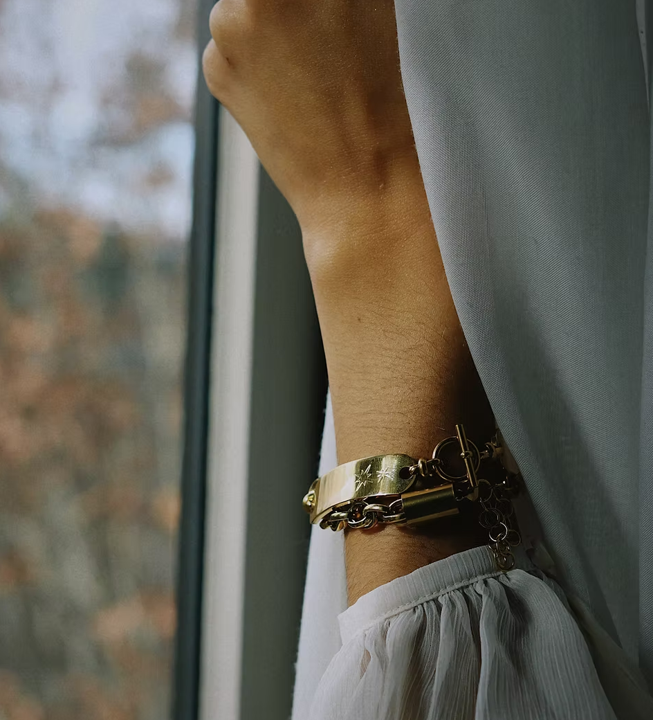 Margaux Lee Heart on my sleeve bracelet- gold