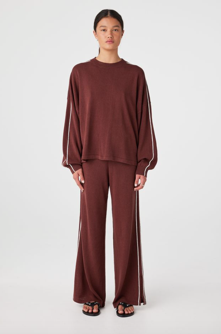 Arcaa Movement Pippa Long Sleeve Tee- Raisin and Cream