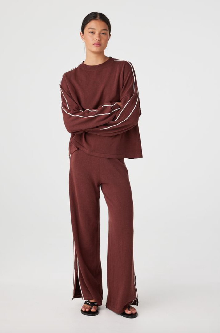 Arcaa Movement Pippa Long Sleeve Tee- Raisin and Cream