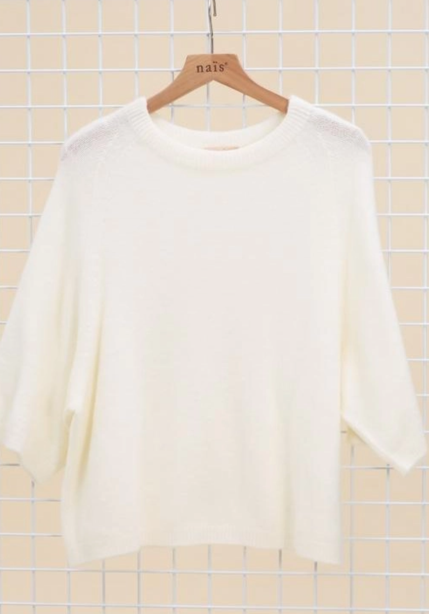 Nais Paris 3/4 Sleeve Alpaca raglan Knit