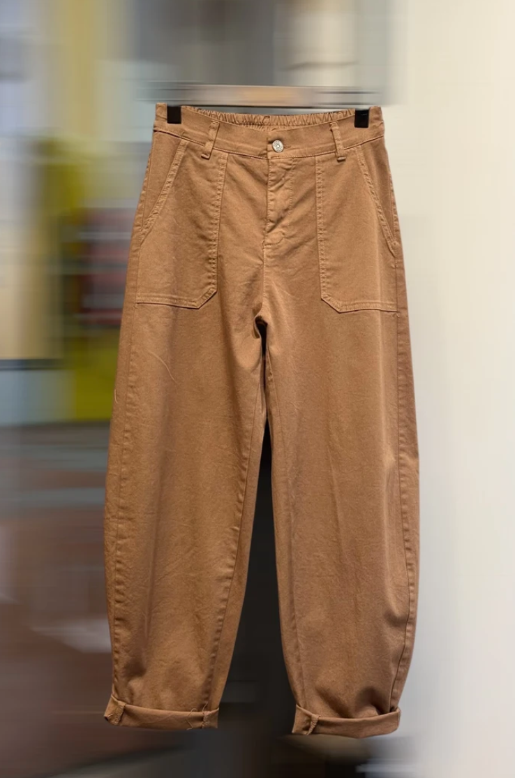 Made in Italy Cotton Essential pant- Choc