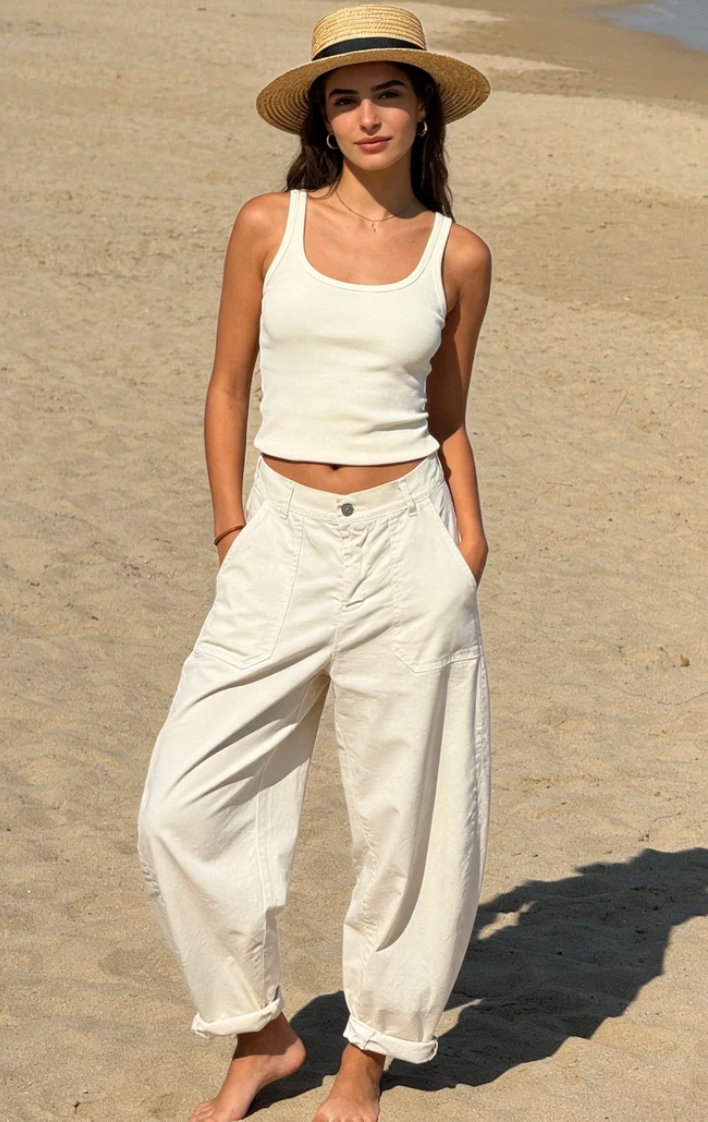 Made in Italy Cotton Essentials pant- Ecru
