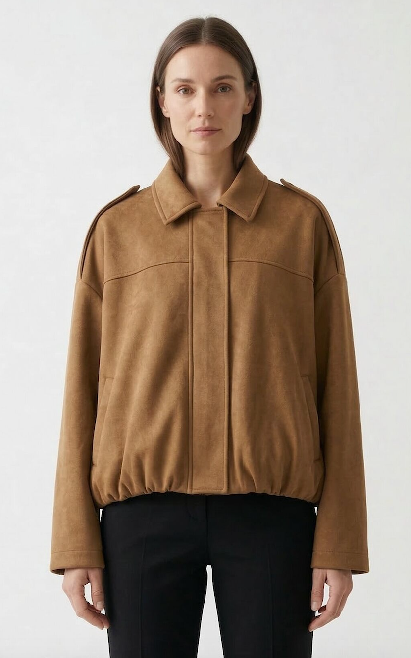 The Bubble Camel Suede-effect Jacket - End July arrival