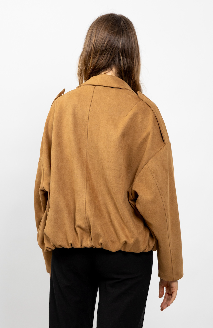 The Bubble Camel Suede-effect Jacket - End July arrival
