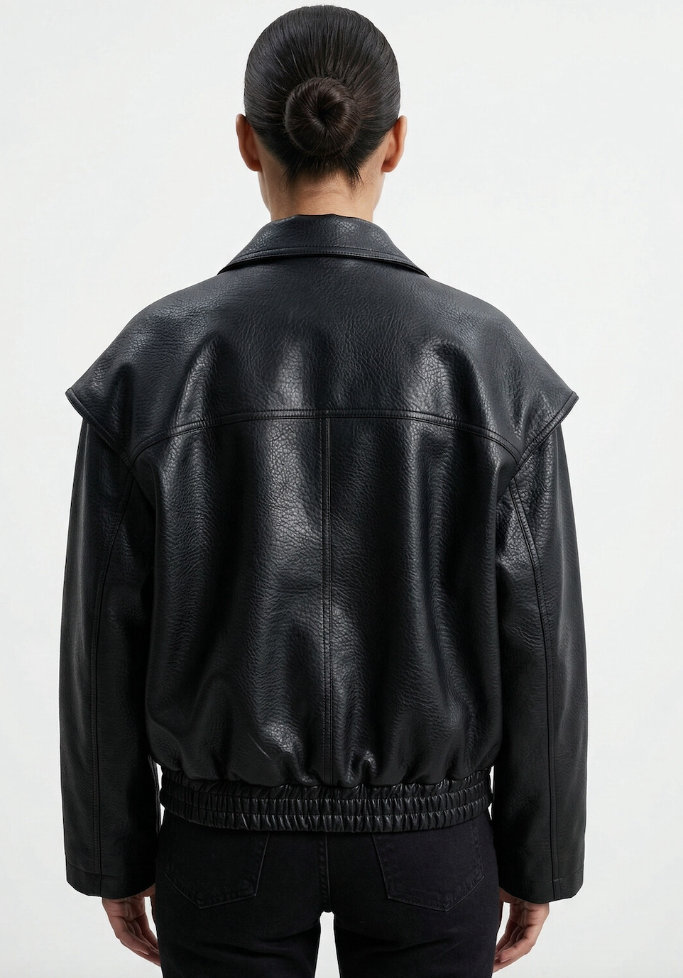 The oversized grained faux leather Jacket -End July arrival