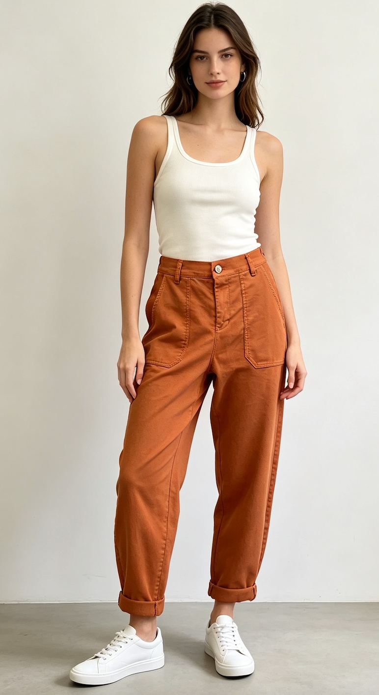 Made in Italy Essential Pant- Rust