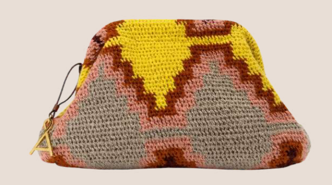 Among Equals Diamong Bilum Clutch - Yellow
