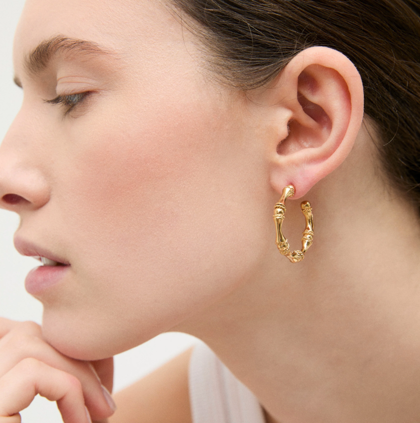 Gas Bijoux Bambou Mini Hoop Earrings- Gold