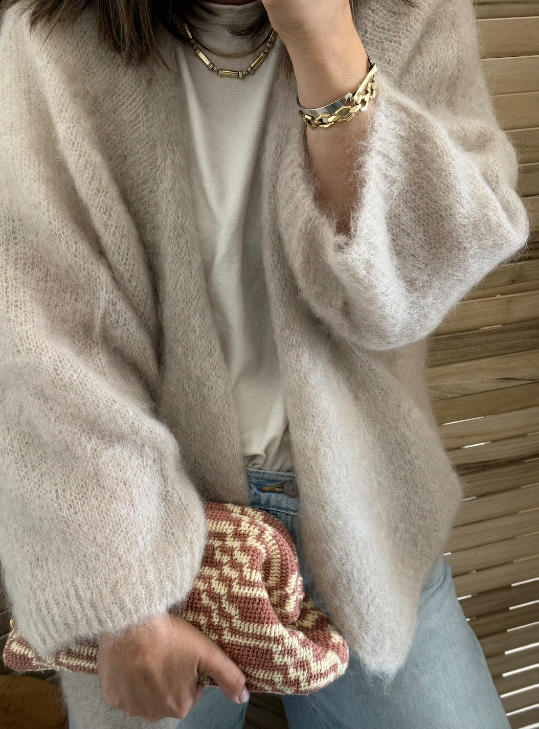 Nais Paris loose mid-length knit cardigan