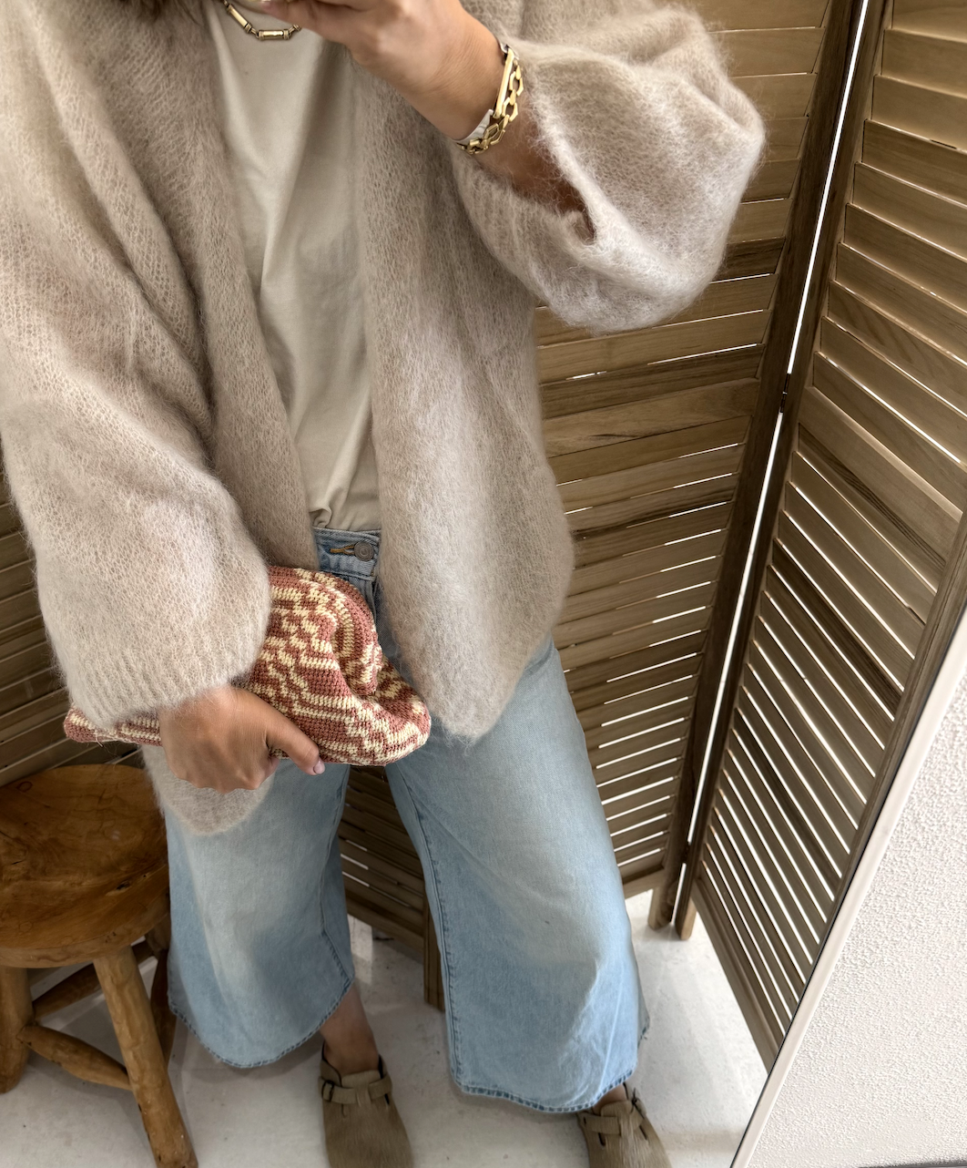 Nais Paris loose mid-length knit cardigan