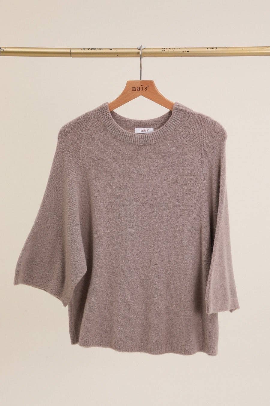 Nais Paris 3/4 SLEEVE RAGLAN ALPACA SWEATER