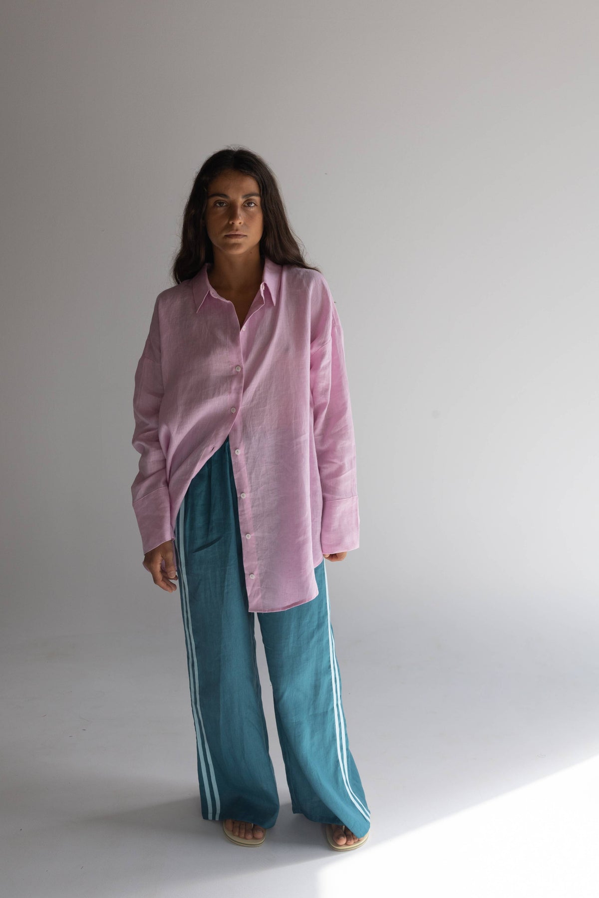 Locolinen Linen Oversized Shirt - Pale Fuchsia