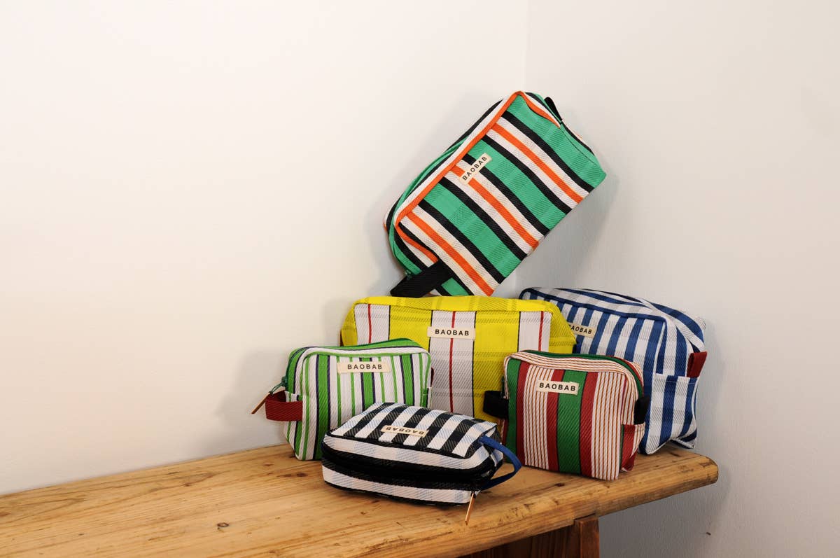 BAOBAB Set of two Lemon Blue nylon pouches