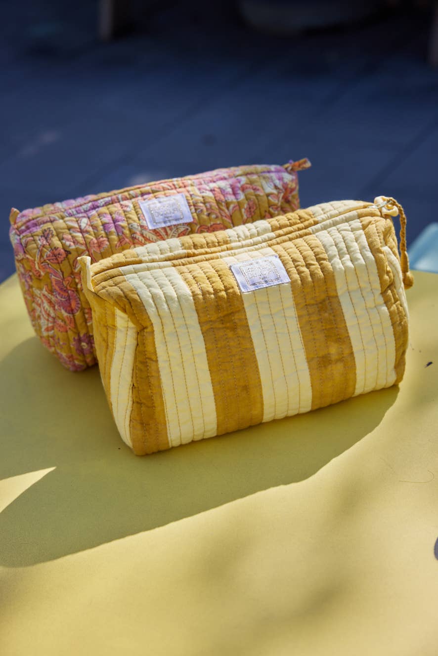 Bonheur du Jour Toiletry bag - Kiwi Stripes