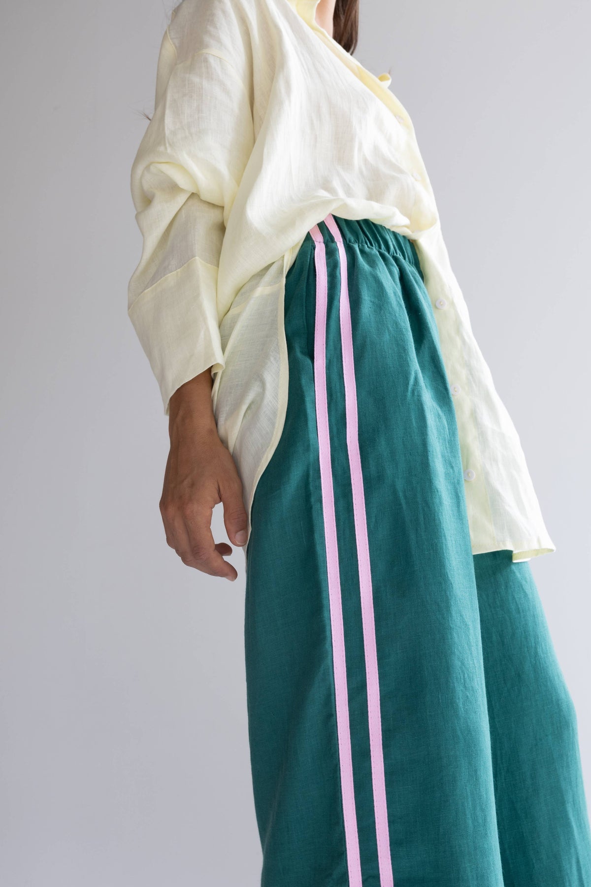 Locolinen 100% Linen Pant - Bottle Green