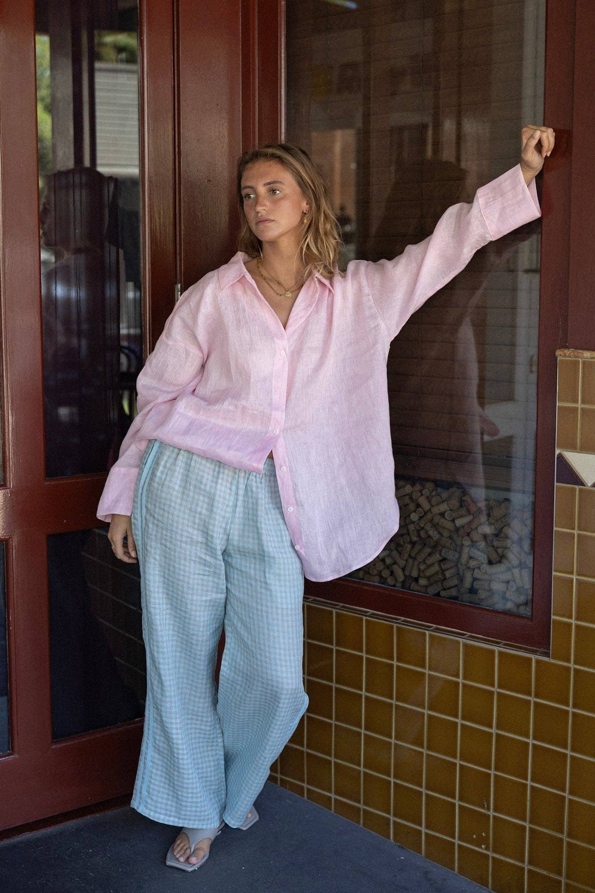 Locolinen Linen Oversized Shirt - Ballet Pink