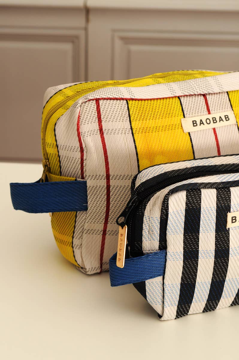 BAOBAB Set of two Lemon Blue nylon pouches